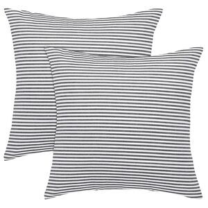 2pcs Striped Lumbar Throw Pillow Cover Decorative Cushion Covers Black and White